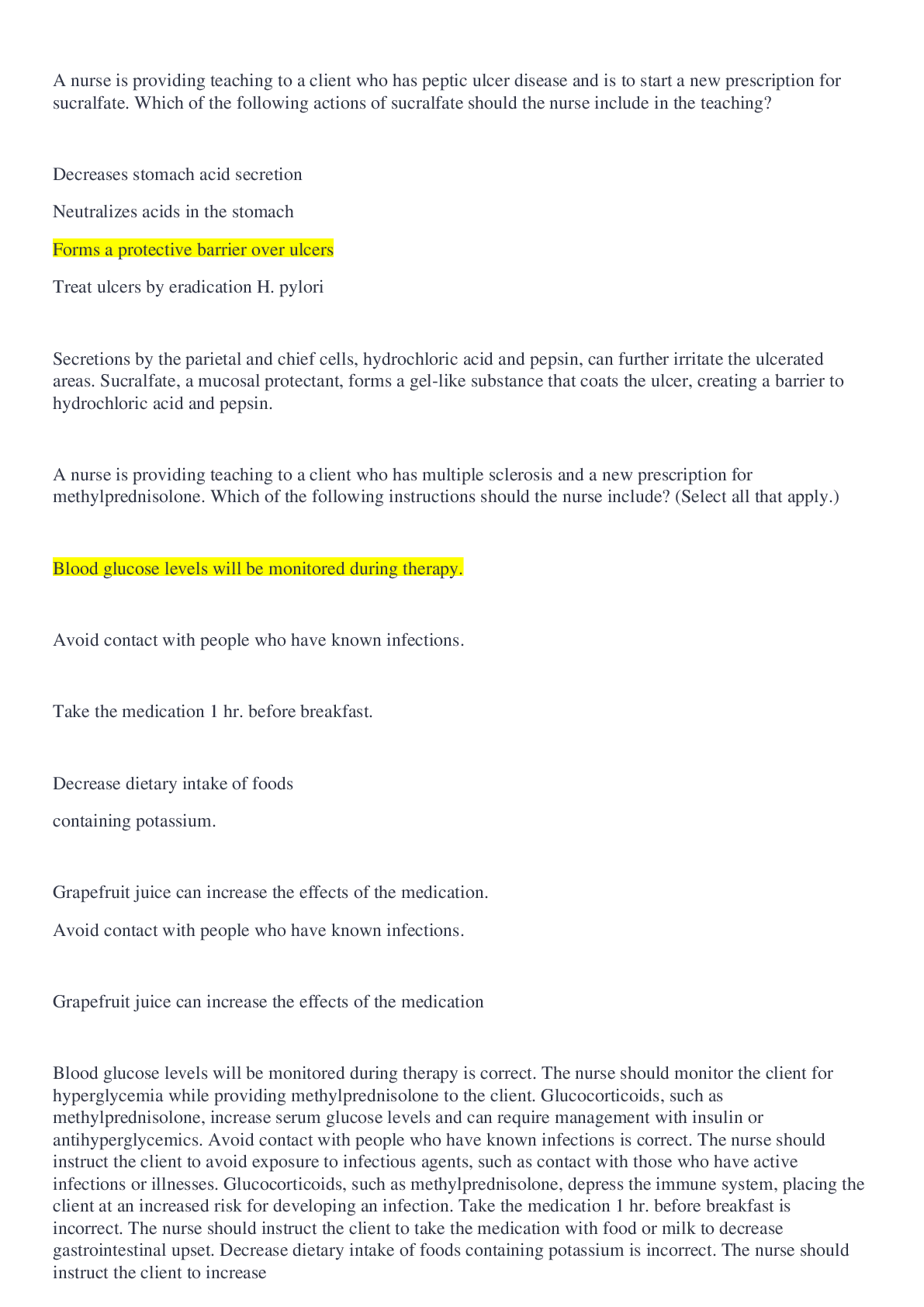 Preview of RN PHARMACOLOGY ONLINE PRACTICE 2019 TEST A Questions and Answers
